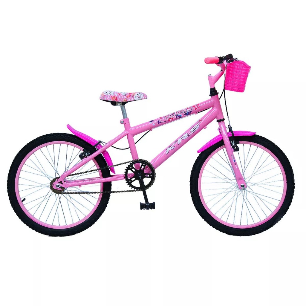 Bicicleta Infantil feminina aro 20 com cestinha sem rodinha de ...