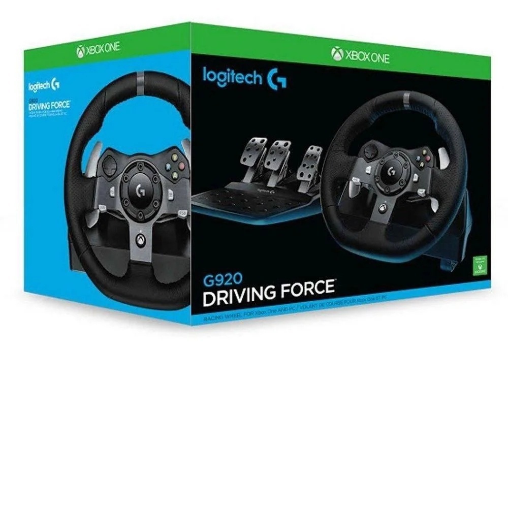 Novo - Volante de corrida Logitech G920 Driving Force P/ Xbox One, Series S, Series X C/ Nota Fiscal e Garantia de 2 Anos