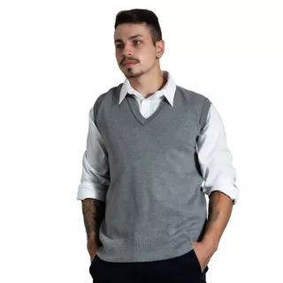 COLETE SOCIAL MASCULINO DE TRICOT PULOVER GOLA V DE TRICÔ MASCULINO