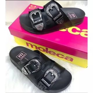 Sandália Moleca Birken Slide Rasteira Fivela