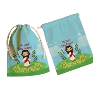 2 Saquinhos Páscoa Religioso Jesus Tecido Embalagem Lembrancinha Ele Vive em Oferta na Shopee