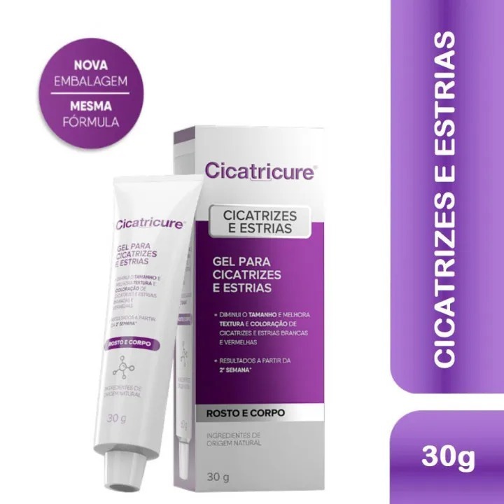 Gel para Cicatrizes e Estrias Cicatricure 30g Quelóides | Shopee Brasil