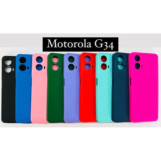 Capa Capinha para Motorola G34, em silicone, aveludada, anti impacto.