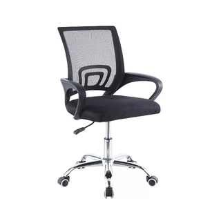 Cadeira de Escritório Giratória em Tecido Mesh com Base Cromada - Conforto Ergonômico e Estilo Moderno nas core4s Preta e Cinza Casa e Escritório