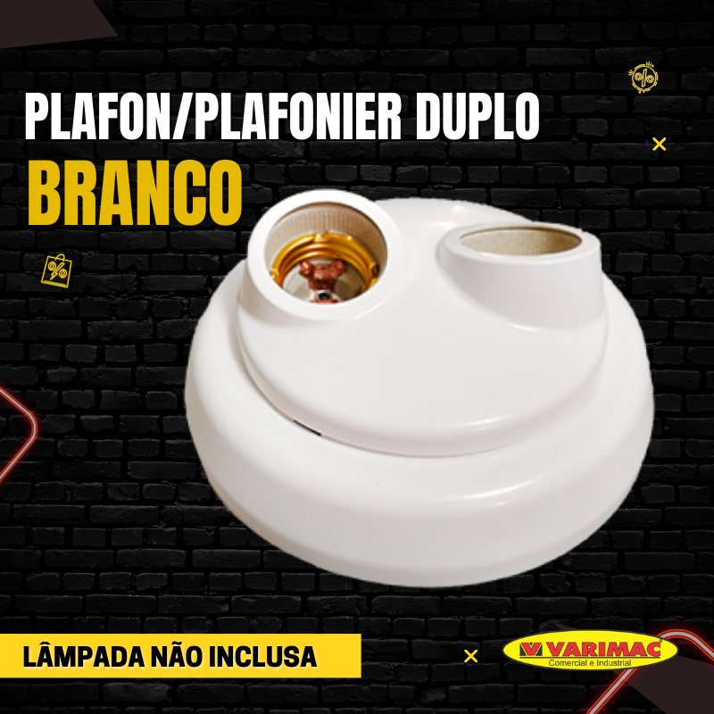 Plafon / Plafonier Decorativo Duplo Branco