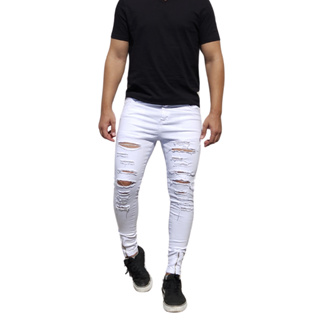 Calça Jeans Masculina 38 ao 46 Skinny Justa Jeans Navalhado