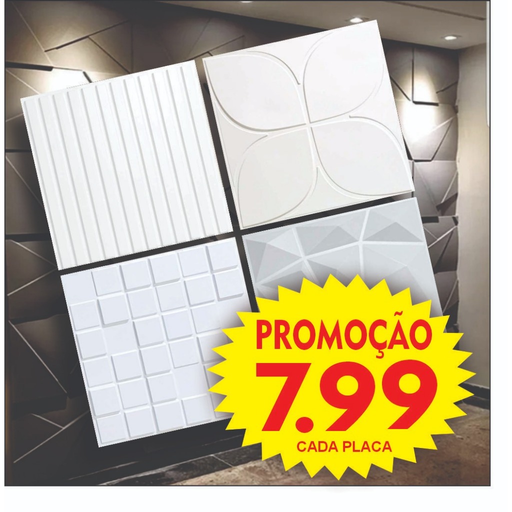 20 PLACAS 3D PVC - GRANDE 50x50 cm DECORATIVA