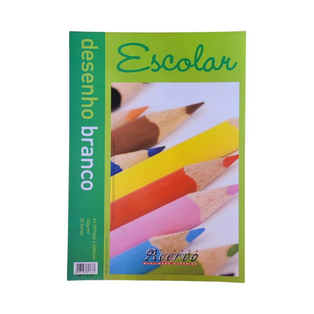 Bloco Acervo Escolar A3 140gm2 20 Folhas Desenho Branco Creme Shopee Brasil 0538