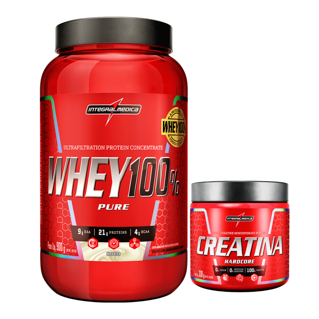 Whey 100% Pure – Whey Protein Concentrado + Creatina – 300g – Integralmédica