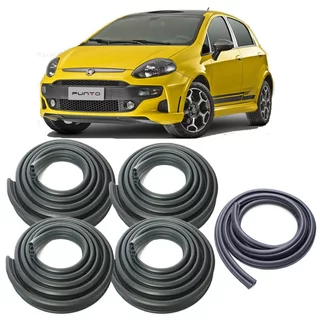 Kit 4 Borrachas Vedação Portas e Porta Malas Fiat Punto