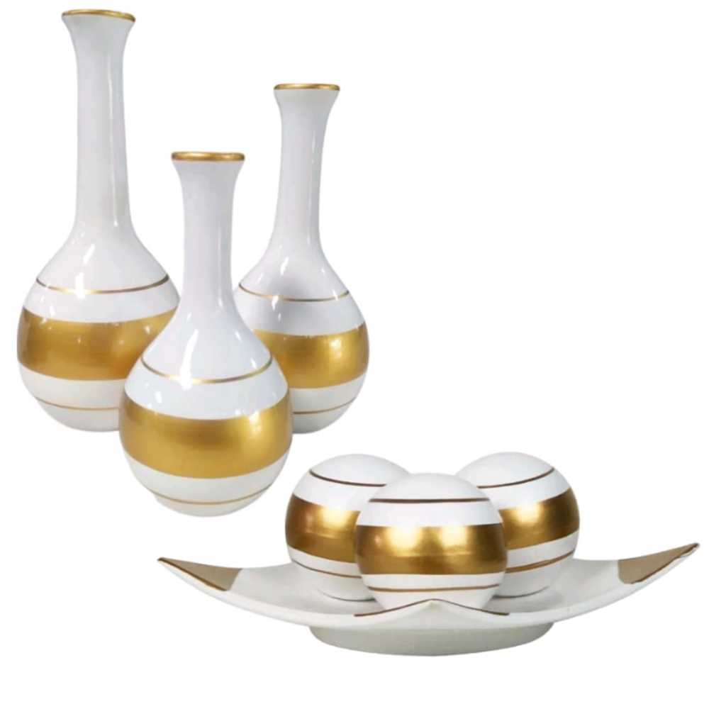 Jogo De 7 Pecas Decorativo Sala Centro de Mesa Enfeite RACK LUXUOSOS- Top