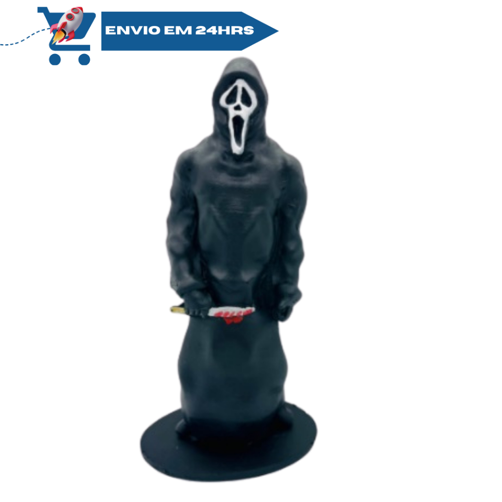 Boneco Terror Pânico Ghostface Colecionável Miniatura Resina Action Figure