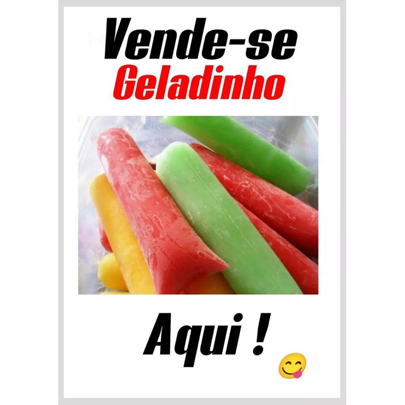 Placa Vende-se Geladinho Aqui 40x25cm | Shopee Brasil