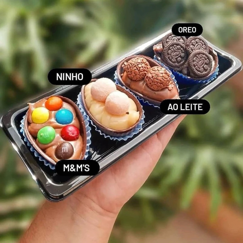 Embalagem Para Kit Degustação Combinado 4 Mini Ovos 50g - 50 Unidades Páscoa 2024 G64M