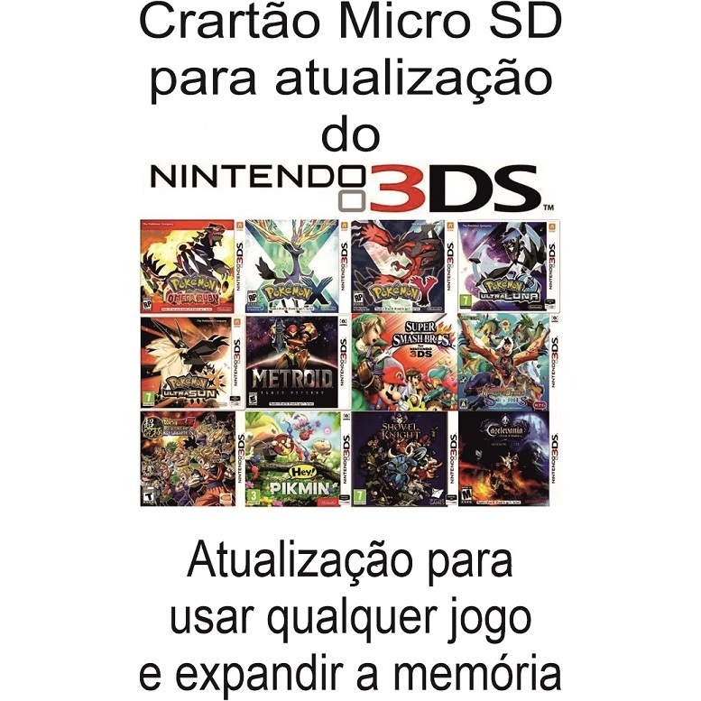 Micro SD para atualização de Nintendo 3DS - Todos os Modelos.