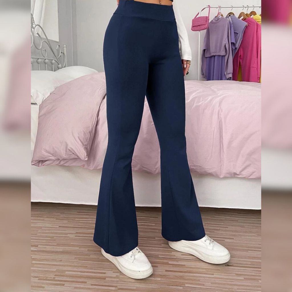 Calça Legging Flare Feminina SVALIY - Yoga Bootcut Cintura Alta
