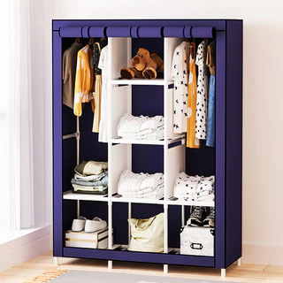 ROUPEIRO GUARDA ROUPA ORGANIZADOR COMPACTO DESMONTAVEL AZUL
