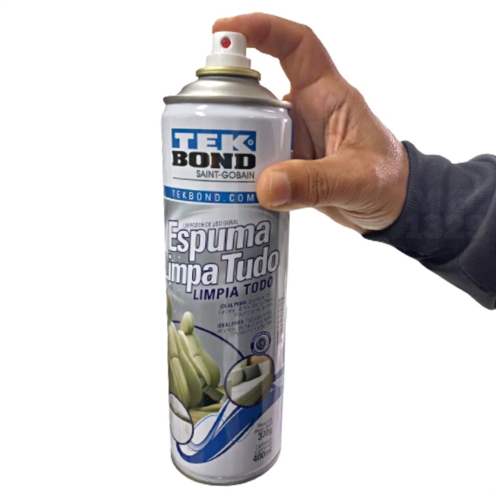 Espuma Limpa Tudo Spray Tek Bond Multiuso Desengripante 400ml Estofados Couro Plasticos