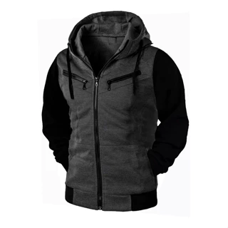 Blusa de Frio Casaco com Ziper e Capuz Moletom Unissex