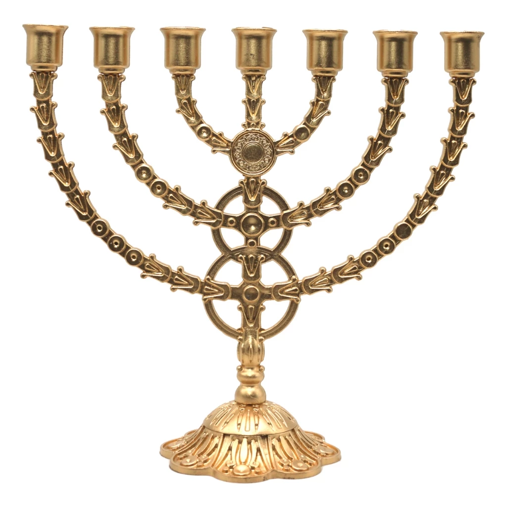 Candelabro Castiçal Menorah Dourado Grande