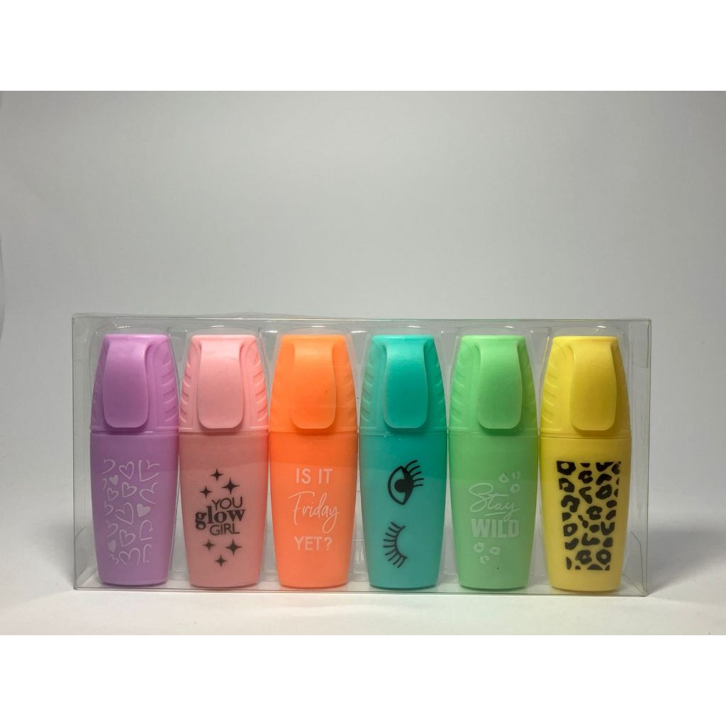 Marca Texto Cores Diversas Voltas a Aulas Kit de 6 marca textos ...