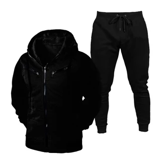 kit Blusa de Frio Capuz Ziper e Calça de Moletom Masculino e Feminino