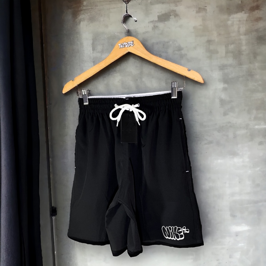 Bermuda Masculina Lisa Grafite Script Tactel com Elastano Academia sk8 ...