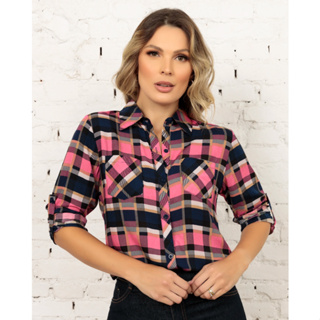 Blusas xadrez hot sale feminina 2018