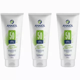 3 Protetores Solar Oil Free Toque Seco Fps 50 - 200g - Anasol