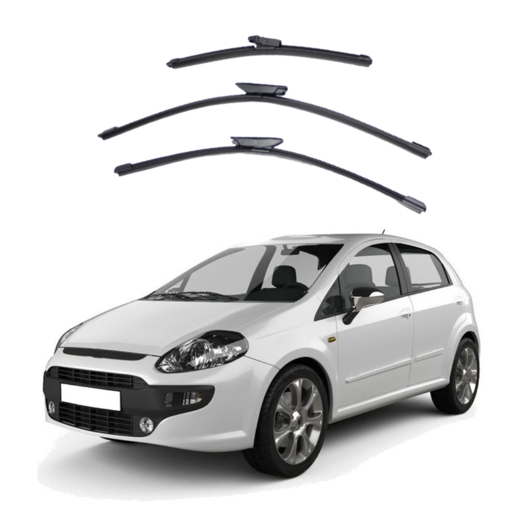 Kit Palheta Limpador Parabrisa Proteção Chuva Fiat Punto 2008 à 2017