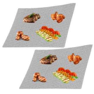 Kit 2 Tela Grill Manta Vazada Ayr fryer Antiaderente 33x40Cm Grelha Teflon Pizzas Churrasqueiras