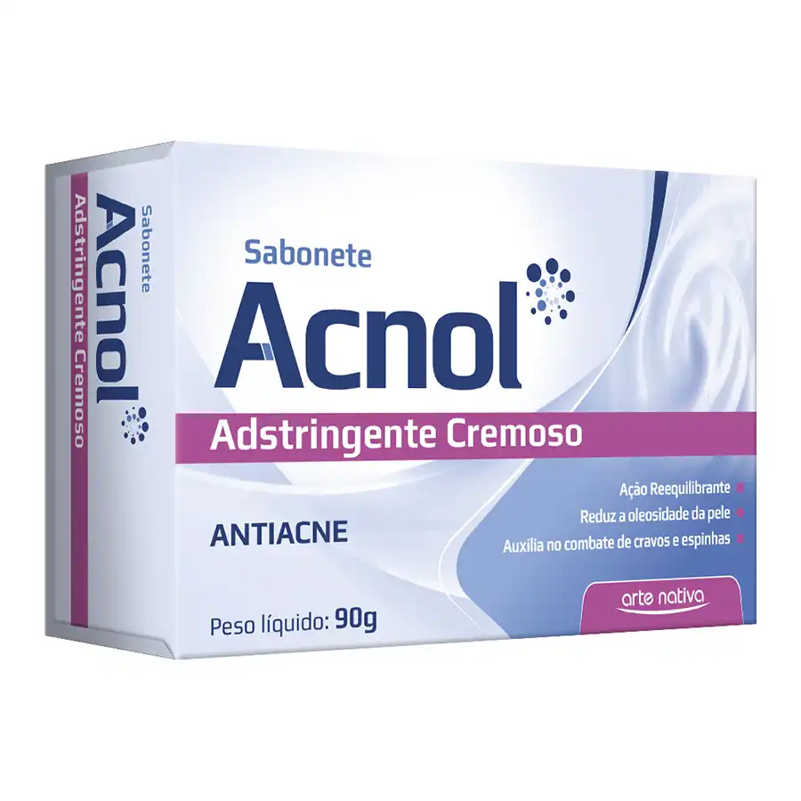 SABONETE EM BARRA ACNOL ADSTRINGENTE CREMOSO ANTIACNE ARTE NATIVA 90G
