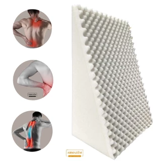 Travesseiro Encosto Triangular Anatômico Ortopédico Terapêutico Pós Cirúrgico 43x33x51cm Branco com capa