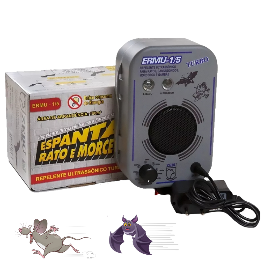Aparelho Sonoro Contra Ratos e Morcegos 450m Ermu turbo | Shopee Brasil