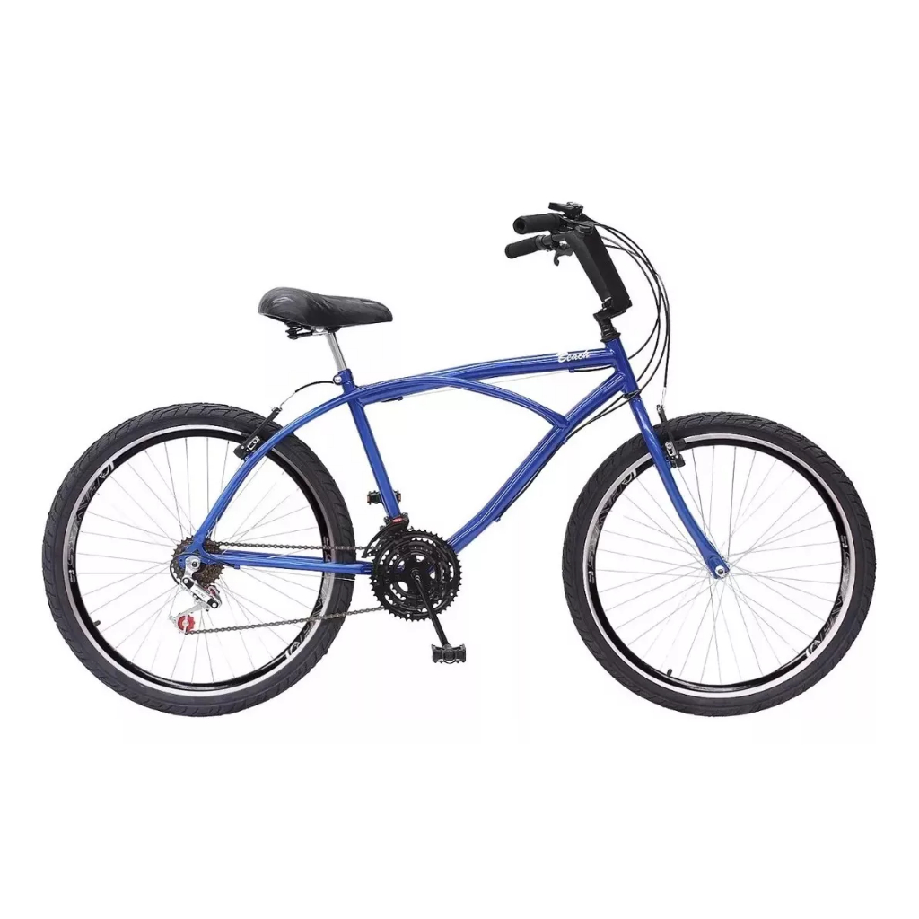 Bicicleta Caiçara Beach Aro 26 Praiana Confort 18v Krs AZUL