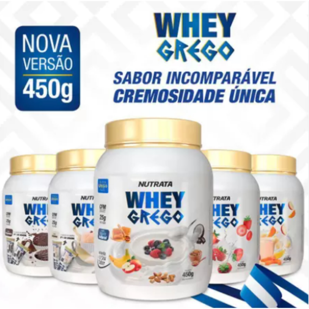Whey Protein Whey Grego 450g Isolado Concentrado Hidrolisado Gourmet – Nutrata