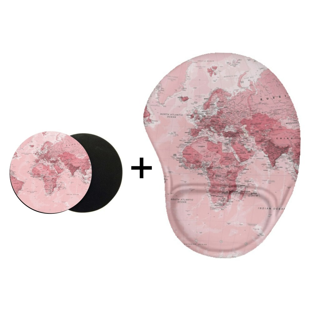 Mouse Pad Ergonômico e Porta Copo Mapa | Shopee Brasil