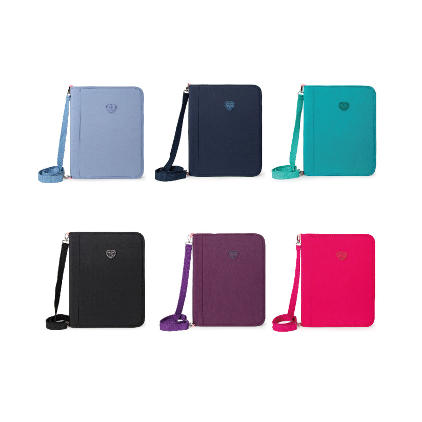 Fichário A4 Zíper Kika Universitário Feminino Masculino Liso Com Alça