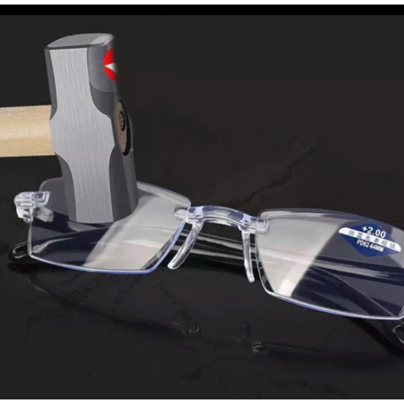 Oculos Diamantes Inteligente PRETO 2em1 Sem Aro Leitura Perto /Longe Corta Luz Azul Grau 200 TR 90 anti-azul azulz ultra-ampliação de luz eyewear de leitura para longe e perto MARROM Lentes Diamantes Ultra com hastes flexível homens mulheres