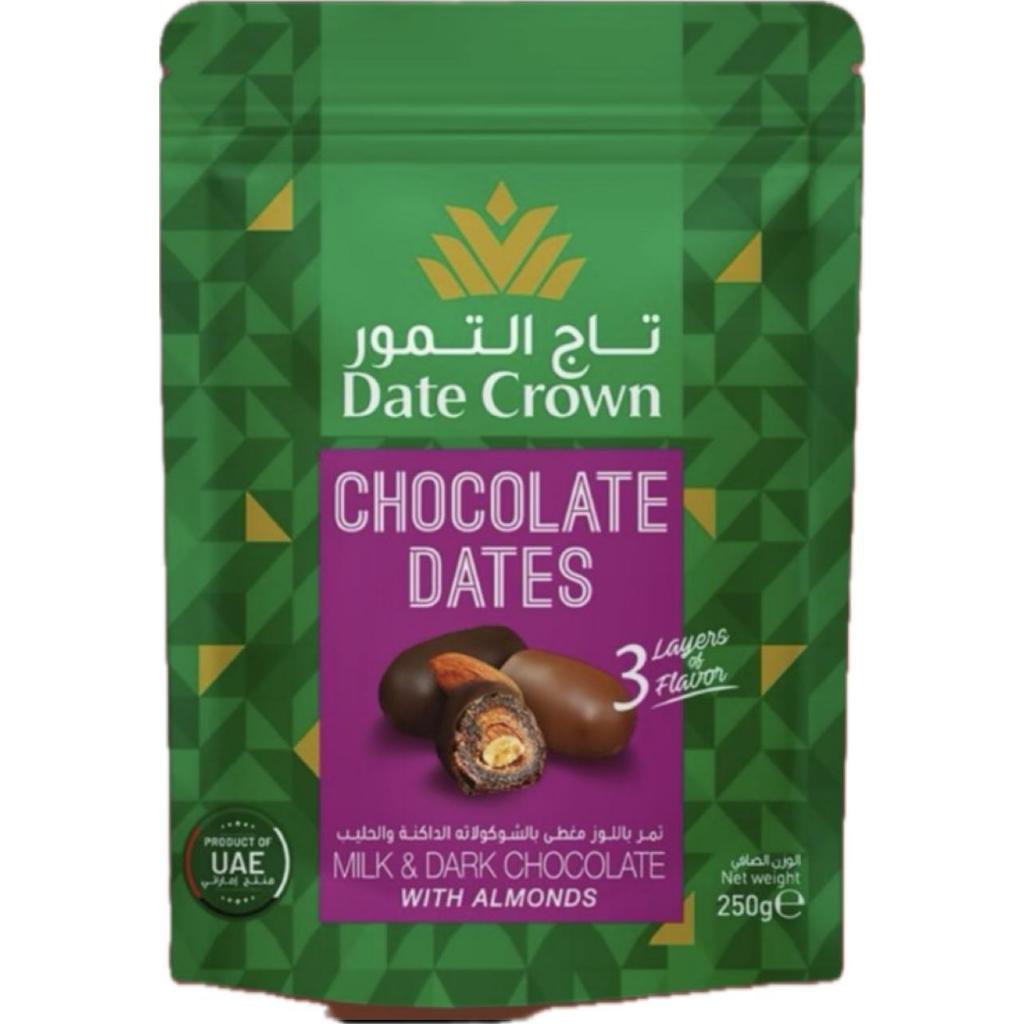 Tamaras Khalas Importado Dubai Date Crown 250g Com Chocolate