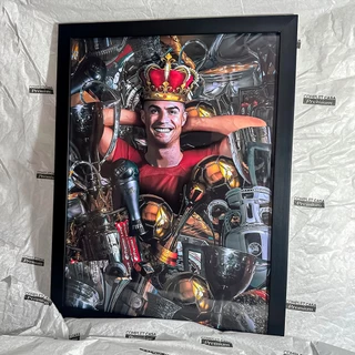 Quadro Cristiano Ronaldo maior de todos os tempos | Moldura com Vidro ou Acabamento Premium