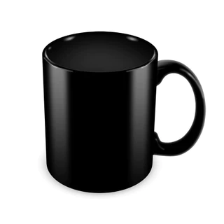 Caneca de Porcelana Preta (Não é para Sublimar) 300ML Lettering Promocional
