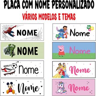 Enfeite De Porta Infantil Homem Aranha Vingadores Hulk Safari Ursinha Princesas Disney Mickey Menina Ou Menino Vários Temas Com Nome Quadro Decorativo