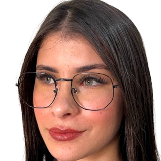 Óculos Armação Hexagonal Para Grau Unissex Clássica