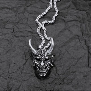 Colar corrente Máscara Japonesa Hannya Punk, Gótico, Rock, Metal