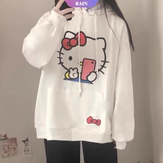 Moletom Canguru Com Capuz Feminino Kawaii Hello Kitty Pose Photo