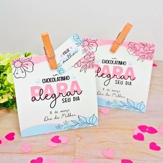 20 Unid Porta Bombom Lembrancinha Dia da Mulher com Tag brinde empresa Mimo Mulheres em Oferta na Shopee