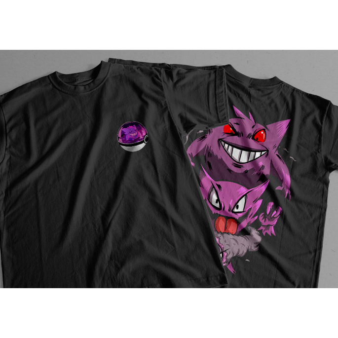 Camiseta Pokemon Gengar Camisa Streetwear Algodão Confortável Estilo Moda Unissex Envio imediato