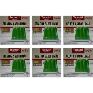 Gelatina Enjoy Baixo em Açúcares (0,6/100g*) Sabor LIMÃO Kit 6 unid de 12g = 72g antes ZERO AÇÚCAR.