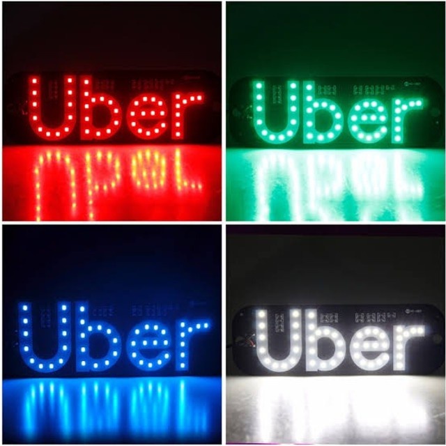 Placa UBER Painel Luminoso de Led com USB Parabrisa Vidro Letreiro ...